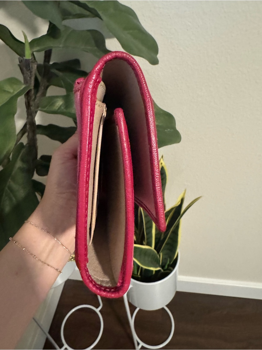 Coach - Fuchsia Pink - Signature Monogram Jacquard - Trifold Wallet - Picture 4 of 8